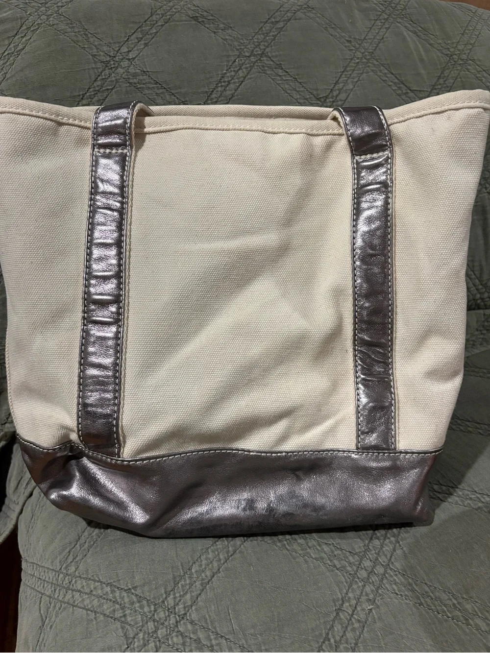 Lands End zip top tote bag